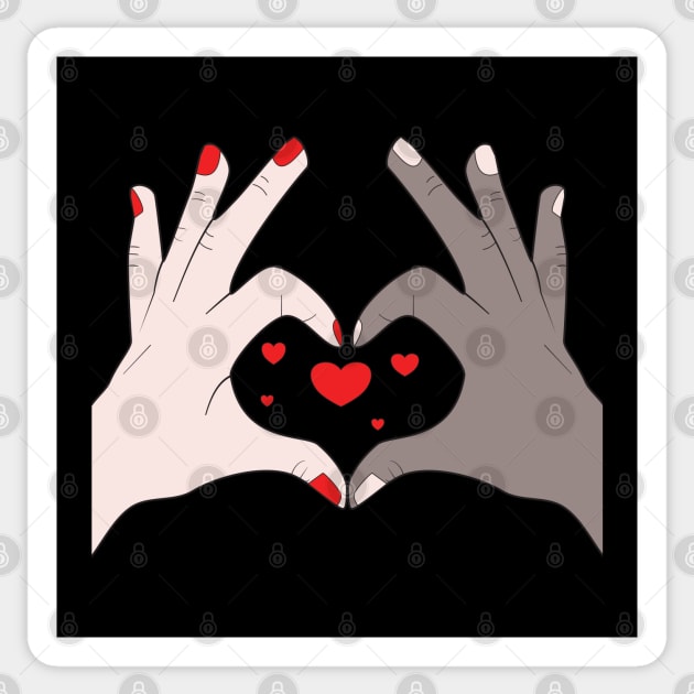 Hands Making Heart Shape Love Sign Language Valentine's Day Sticker by Okuadinya